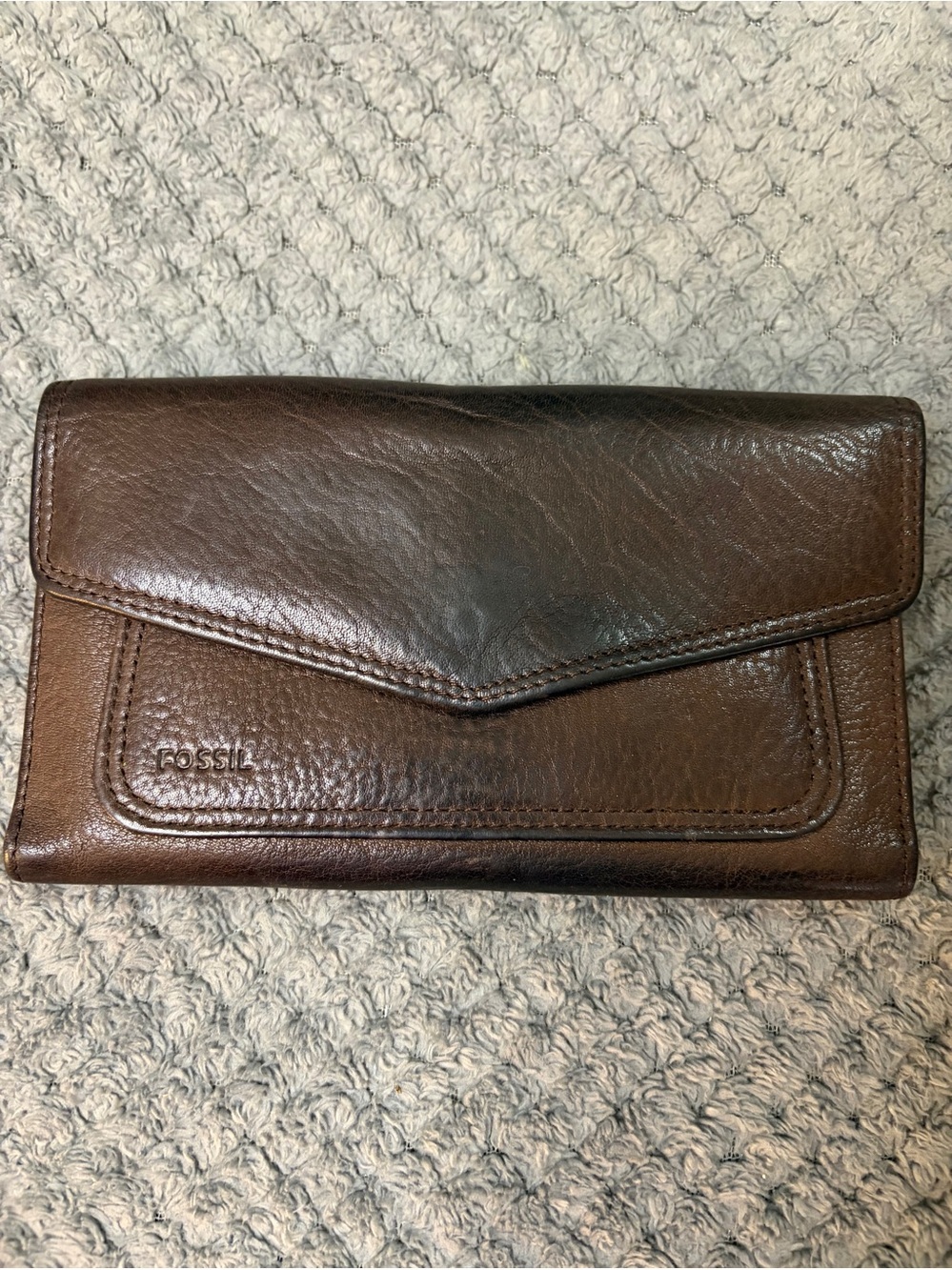 Fossil Dark Brown Leather Envelope Wallet
